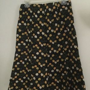 DLG Floral Skirt Black w/ Yellow White Flowers